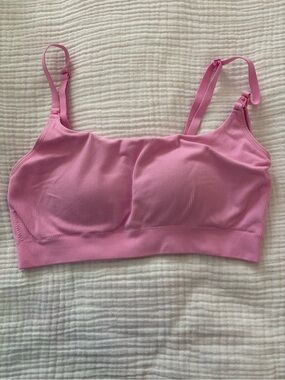 Ribbed Pink nursing/pumping bra